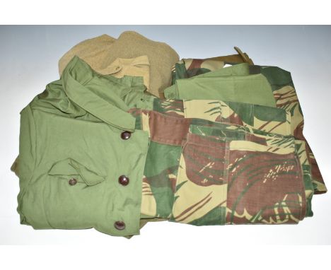 British Army Gloucestershire Regiment and Korean War interest clothing comprising a pair of trousers dated 1953, two shirts, 