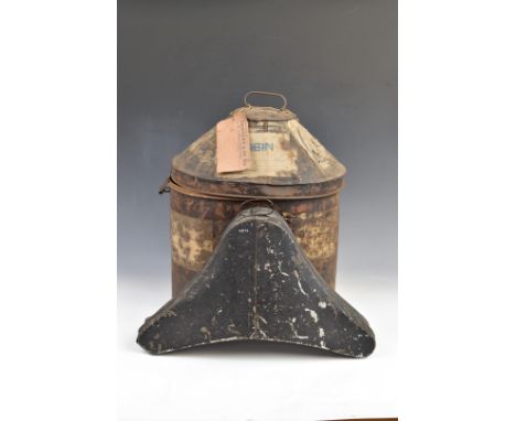 British Army Gloucestershire Regiment officer's hat / accoutrements tin container with D W Bird Gloucestershire Regiment to l