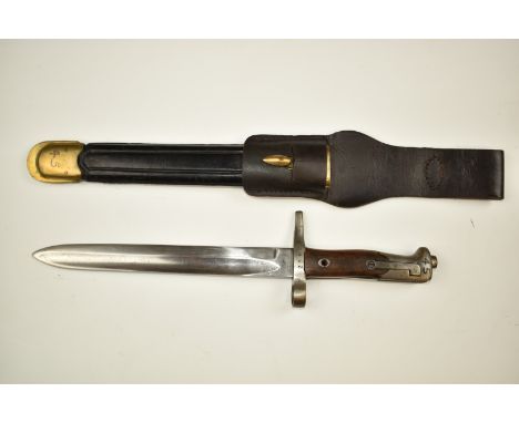 Italian 1870/87 pattern Vetterli bayonet stamped MS2582 to crossguard and Torre Annunziat to ricasso, with 23cm fullered blad