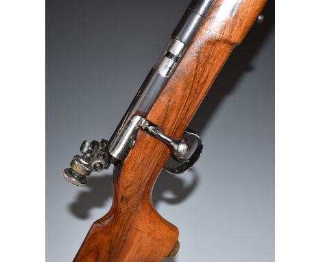 BSA Century .22 bolt-action target rifle with semi-pistol grip, raised cheek piece, Parker-Hale PH17 fully adjustable target 