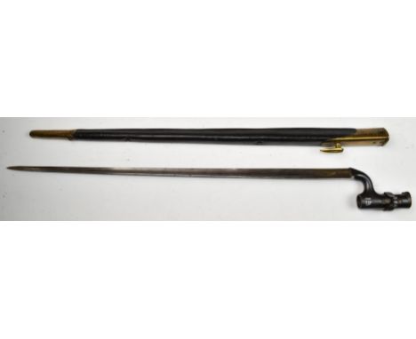 British 1876 pattern Martini Henry socket bayonet with 55cm blade and scabbard. PLEASE NOTE ALL BLADED ITEMS ARE SUBJECT TO O