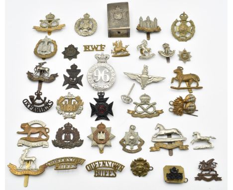 Approximately thirty British Army Infantry badges including Dorsetshire Regiment (with Gladman's Norman Spencer Street, B'ham