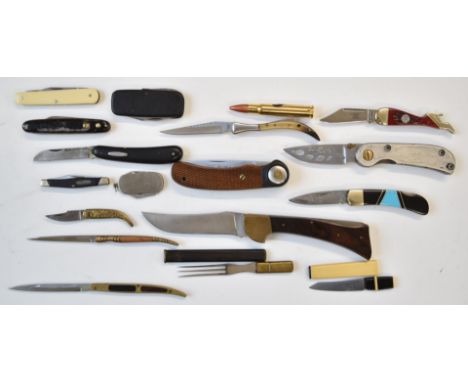 Seventeen folding pocket knives including C K Lambfoot, Rough Ride, Rostfrei and Canon etc, longest blade 10cm.&nbsp;PLEASE N
