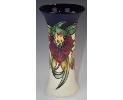 Moorcroft flared vase decorated in the Anna Lily pattern, H20cm