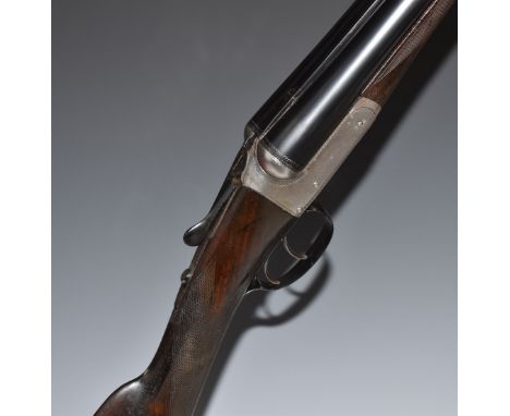 J & W Tolley 12 bore side by side ejector shotgun with named locks, border engraved locks, underside, trigger guard, top plat