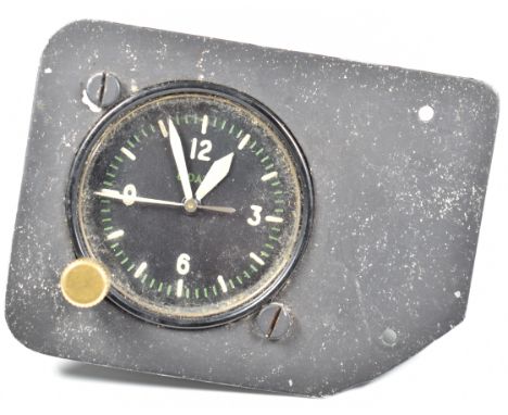 Post WWII 8 day British RAF aircraft cockpit clock with broad arrow and 6A/2958 2755/51 marked to rear