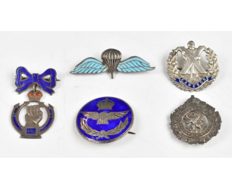 Four various silver and enamel sweetheart brooches including Cameron Highlanders, Canadian Cameron Highlanders, Royal Armoure