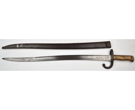 German captured French 1866 pattern chassepot bayonet stamped 1797 to crossguard and Weyersberg maker's mark to ricasso, with