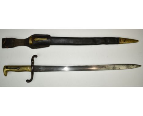 German 1871 pattern regimentally impressed bayonet stamped VI GBI4 121 to crossguard and Alex Coppell to ricasso, with 46.5cm