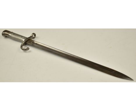 Argentinian 1891 pattern sword bayonet with alloy grips, 40cm fullered blade, good stamps including Weyersburg Kirschbaum &am