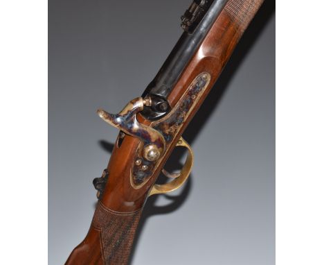 Parker-Hale Enfield pattern .45 percussion hammer action rifle with named lock, adjustable ladder sights, brass trigger guard