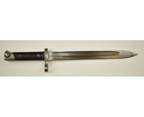 Austrian 1895 pattern Mannlicher bayonet with some clear stamps including FG over GY, 25cm fullered blade, scabbard and frog.