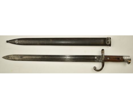 American 1899 pattern knife bayonet for the Remington Rolling Block rifle, the 40cm fullered blade marked Remington Arms - Un