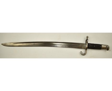 Austrian 1867 pattern bayonet, some clear stamps to ricasso and quillon, with 47cm fullered blade and scabbard.&nbsp;PLEASE N