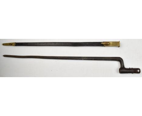 Turkish 1874 pattern socket bayonet with 50cm cruciform blade and scabbard.&nbsp;PLEASE NOTE ALL BLADED ITEMS ARE SUBJECT TO 