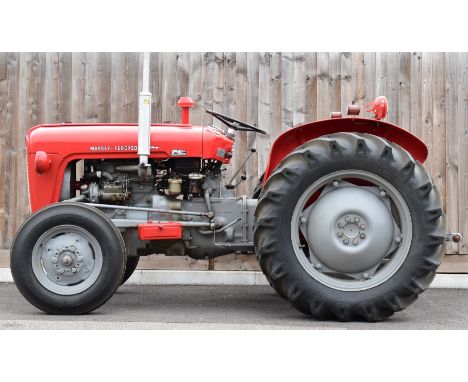 1960 Massey Ferguson 35 diesel tractor, registration number 262 HYA. Having been restored at some stage in its life, it drove