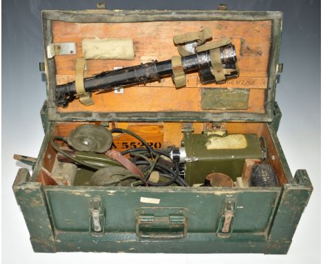 British Army Gloucestershire Regiment mine detector kit in box with mine detector log book and equipment schedule, address la