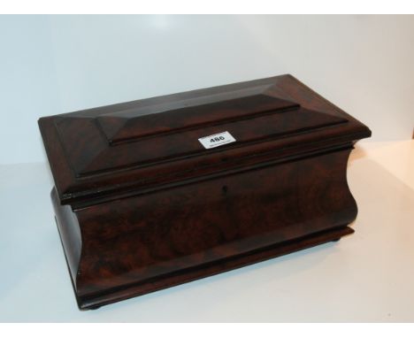 A Victorian mahogany sarcophagus tea caddy with glass mixing bowl, 36cm wide Condition Report: Available upon request