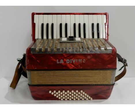 A La Divina 26 key 48 bass piano accordion with case Condition Report: Available upon request