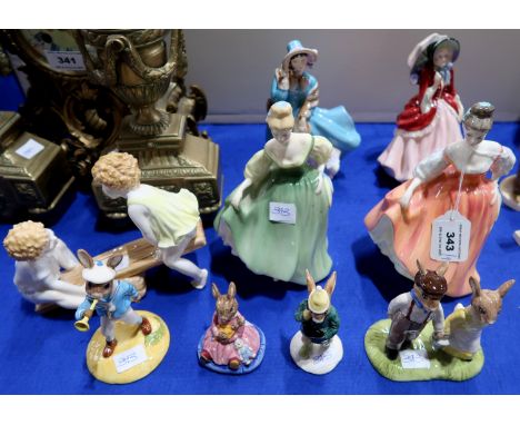 Paragon Lady Patricia, Royal Worcester See Saw, three Doulton figures including Delphine, Fair Lady in two colourways, and fo