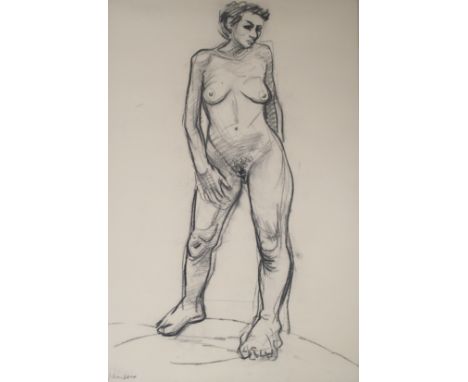 PETER HOWSON OBE Female life study, signed, charcoal on paper, 75 x 49cm Condition Report: Available upon request