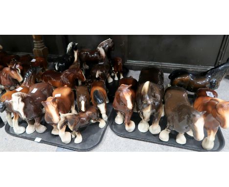An extensive collection of ceramic horse figures Condition Report: Not available for this lot