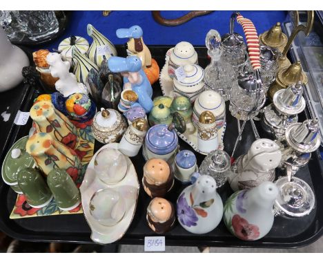 A collection of cruets including Susie Cooper, Old Tupton Ware, Radfords, Goebel and others Condition Report: Not available f