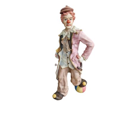 Tall Ceramic Hand Painted Clown - 40cm Tall