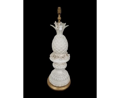 Large Vintage Ceramic Pineapple Lamp - 77cm Tall