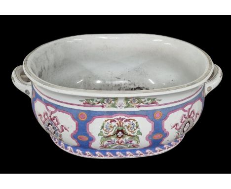 Large Victorian Ceramic Footbath / Planter - 20cm Tall, 50cm Wide, 30cm Deep