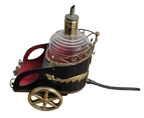 Vintage Novelty Musical Decanter Holder in the Form of a Roman Chariot complete with Decanter