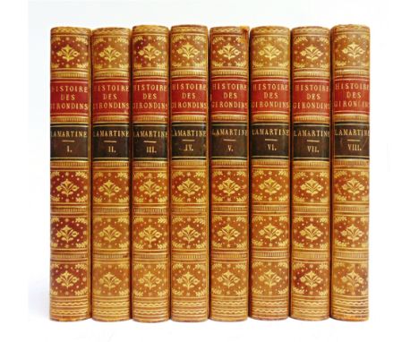 [HISTORY]  Lamartine, Alphonse de. Histoire des Girondins, eight volumes, Furne &amp; Cie / Coquebert, Paris, 1847, full tree