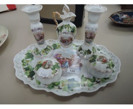 A ceramic dressing table set
