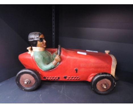 A ceramic racing car