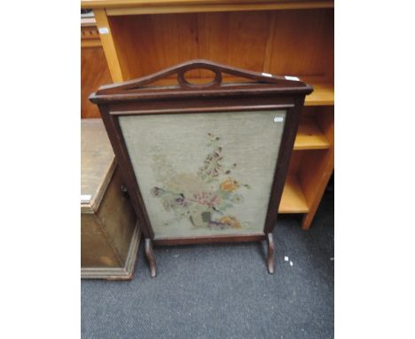 An early to mid 20th century tapestry fire screen