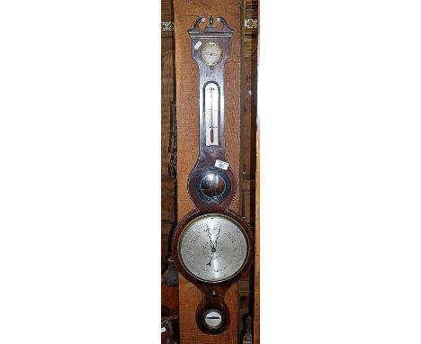 19th c. mahogany banjo barometer