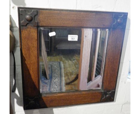 Oak framed wall mirror