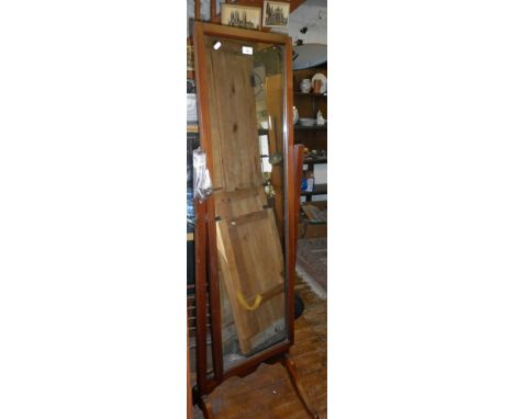 Mahogany framed cheval mirror