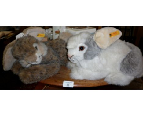 Steiff Snobby rabbit and a Steiff grey &amp; white rabbit