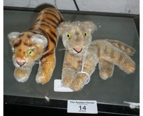 Steiff Tiger (running cub) 1960s and another, maker unknown