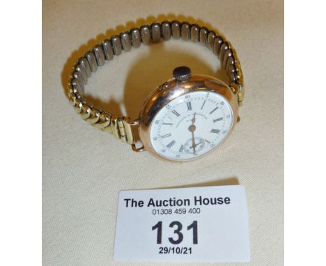 Vacheron &amp; Constantin 14ct gold ladies wrist watch with enamel dial, second hand sweep, and rolled gold bracelet.  Transi