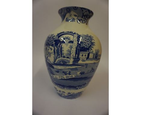 A Modern Spode Italian Design Baluster Vase, 27cm high, also with a similar Spode rolling pin, (2)