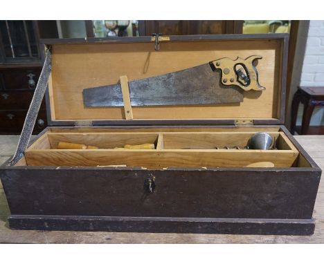 A Quantity of Vintage Tools in Tool Box, To include planes, spirit level etc