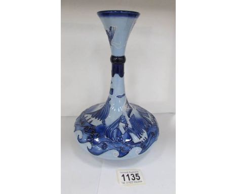 A signed Moorcroft Florian ware ship's decanter style vase