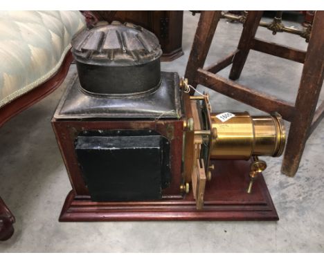 A Victorian magic lantern projector