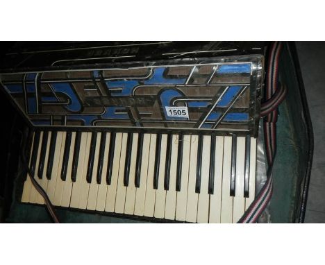 A cased piano accordion