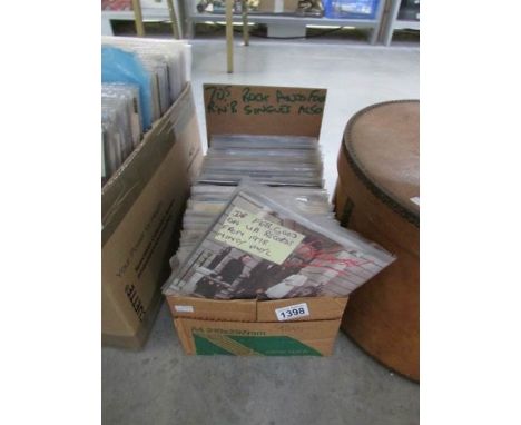 A box of 45 rpm records - 70's, Rock, Fold, R & B etc