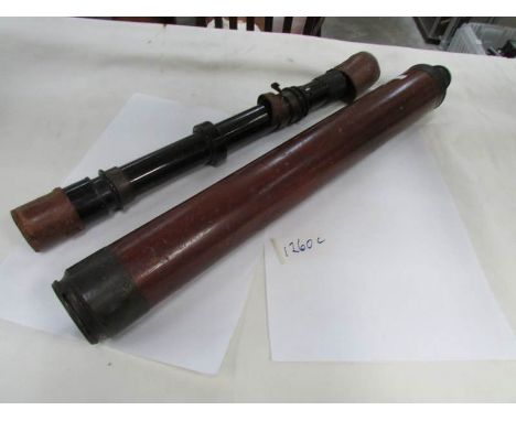 A Victorian Dolland of London 2 pull telescope and W. Watson &amp; Sons Ltd sighting telescope No.4 Mark III