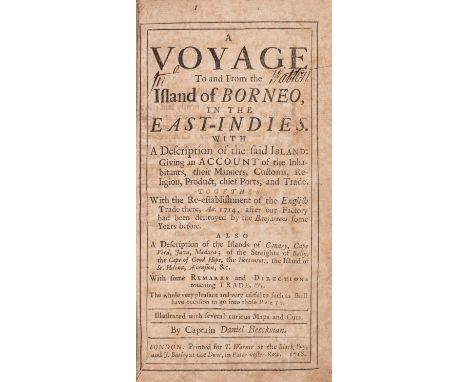 Borneo.- Beeckman (Daniel) A Voyage To and From the Island of Borneo, in the East-Indies..., first edition, half-title, engra