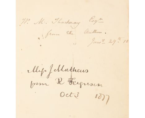 [Brontë (Charlotte)], "Currer Bell". Villette, 3 vol., first edition, vol. 1 lacking publisher's catalogue at end, presentati